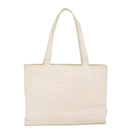 CHANEL Tote Bag Caviar Skin White CC Auth bs8320-13