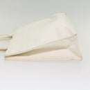 CHANEL Tote Bag Caviar Skin White CC Auth bs8320-4