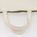 CHANEL Tote Bag Caviar Skin White CC Auth bs8320-7