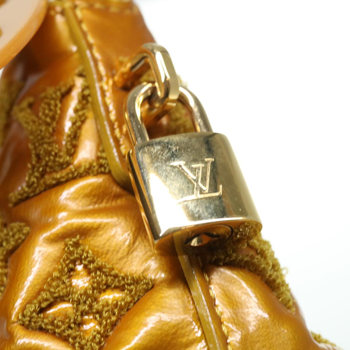 LOUIS VUITTON Fascination Lockit Booklet Bag Gold Tone M40602 LV Auth bs8345