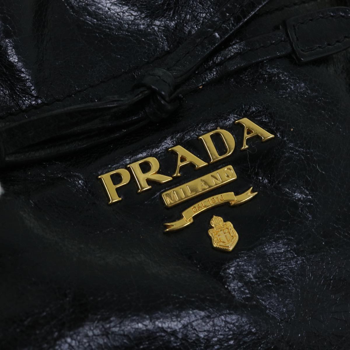 PRADA Shoulder Bag Leather 2way Black Auth bs8350