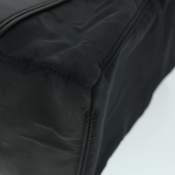 HERMES Acape Luco PM Hand Bag Nylon Black Auth bs8396