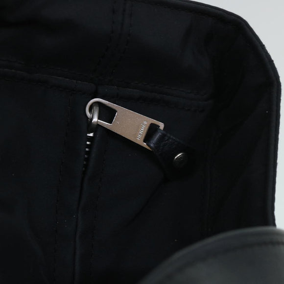 HERMES Acape Luco PM Hand Bag Nylon Black Auth bs8396