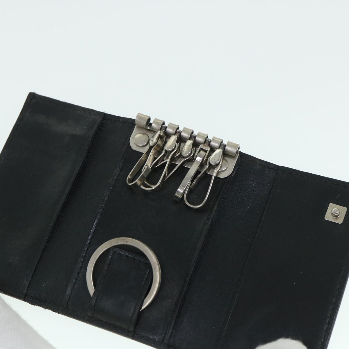 Salvatore Ferragamo Key Case Wallet Leather 5Set Black Auth bs8400