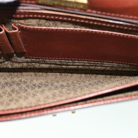 SAINT LAURENT Briefcase Leather Brown Auth bs8420