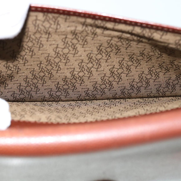 SAINT LAURENT Briefcase Leather Brown Auth bs8420