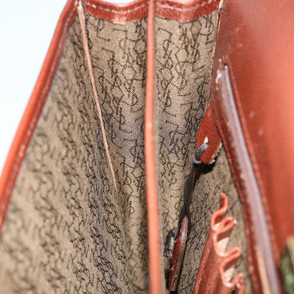 SAINT LAURENT Briefcase Leather Brown Auth bs8420