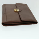 SAINT LAURENT Briefcase Leather Brown Auth bs8420-3