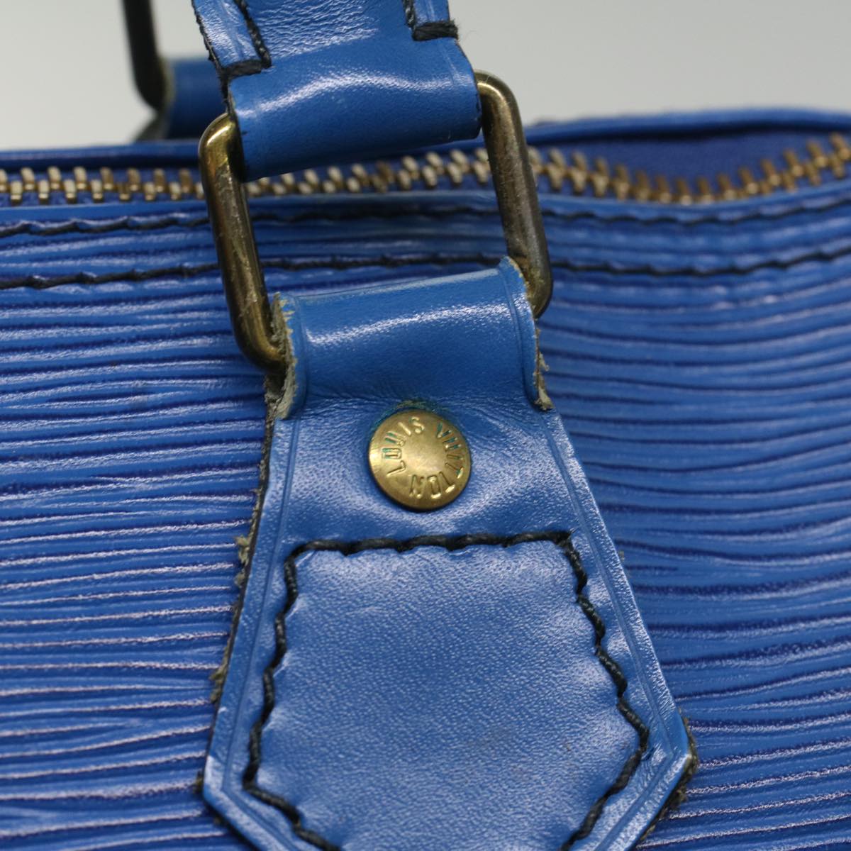 LOUIS VUITTON Epi Speedy 35 Hand Bag Toledo Blue M42995 LV Auth bs8442