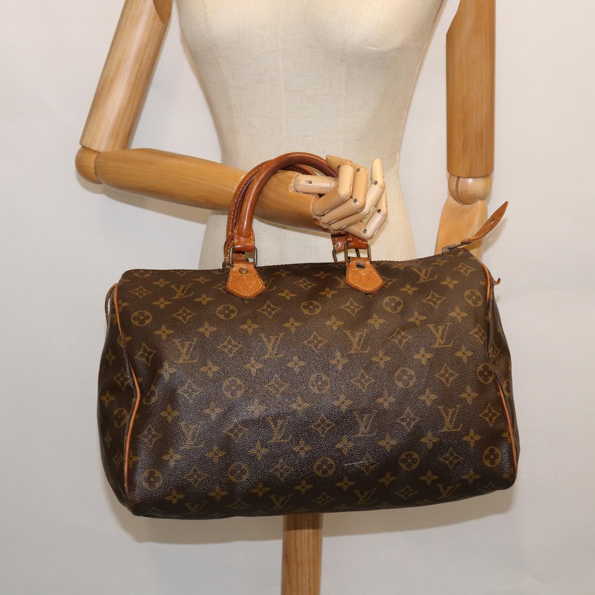 LOUIS VUITTON Monogram Speedy 35 Hand Bag M41524 LV Auth bs8445