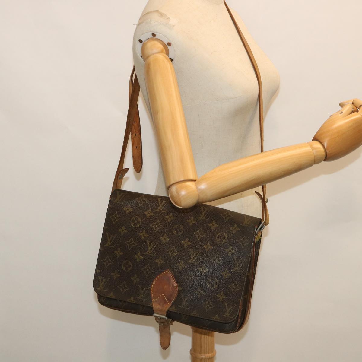 LOUIS VUITTON Monogram Cartouchiere GM Shoulder Bag M51252 LV Auth bs8462