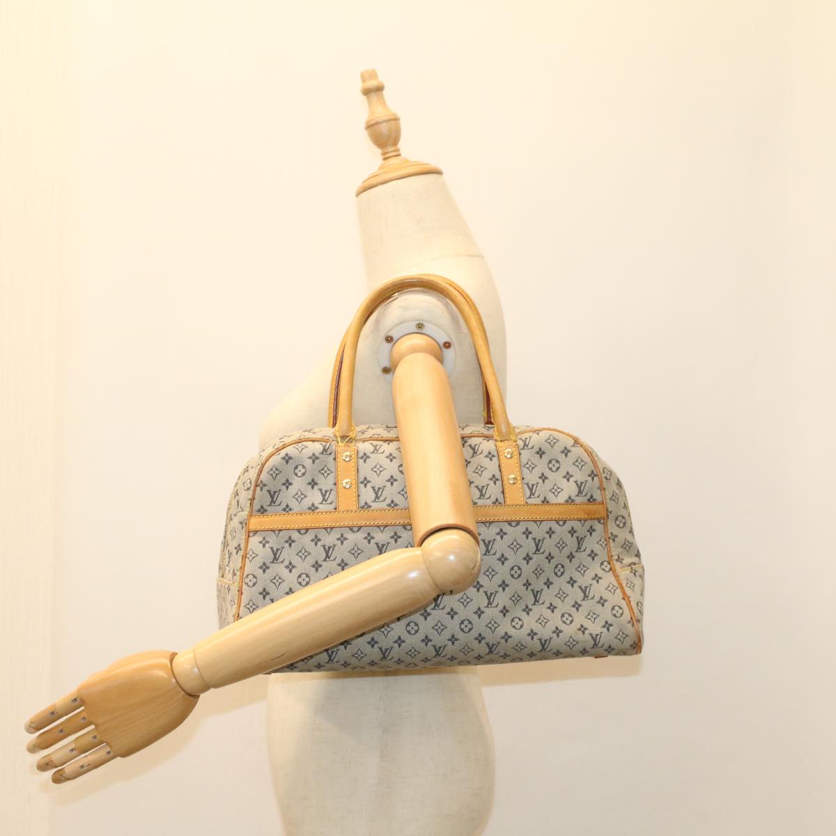 LOUIS VUITTON Monogram Mini Marie Hand Bag Blue M92003 LV Auth bs8468