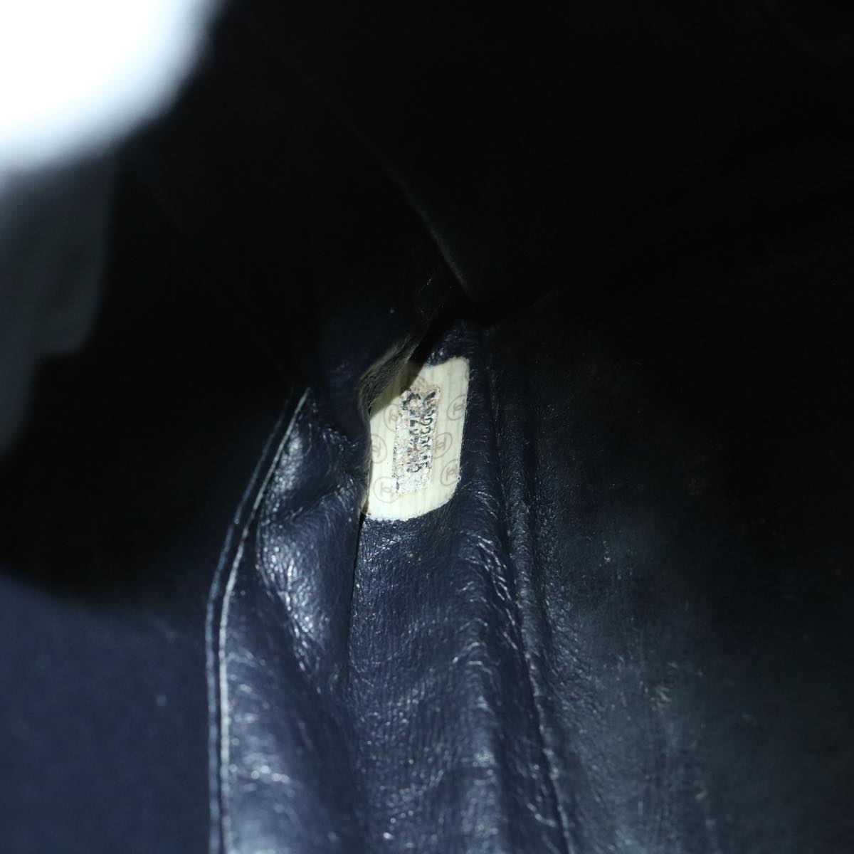 CHANEL Shoulder Bag Leather Black CC Auth bs8498