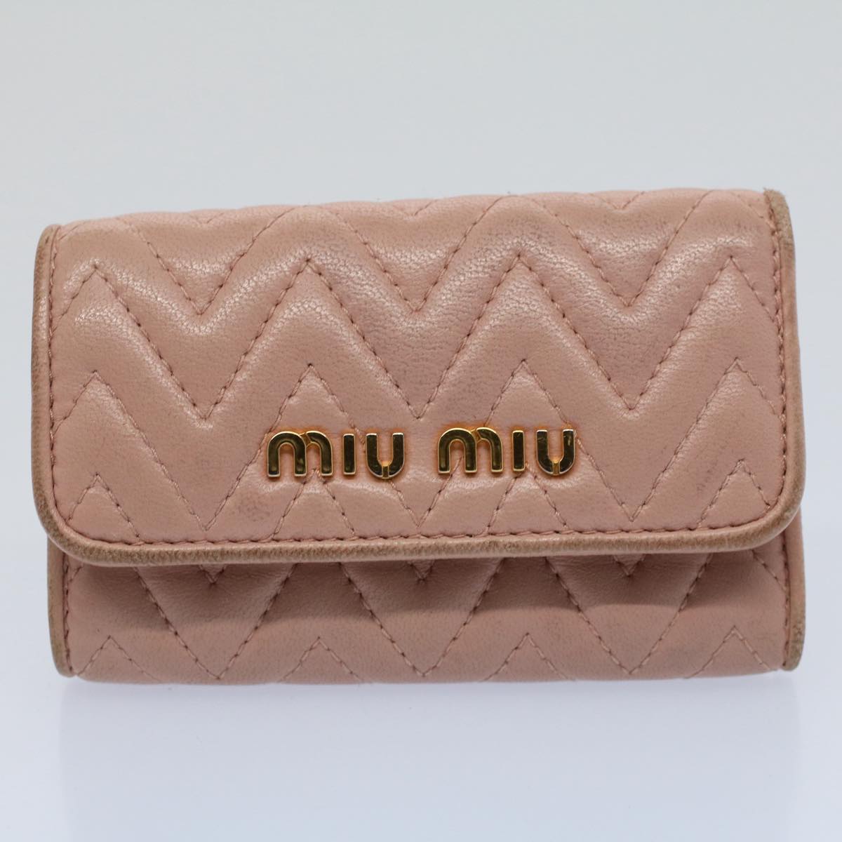 Miu Miu Materasse Key Case Wallet Leather 6Set Pink Black Red Auth bs8521