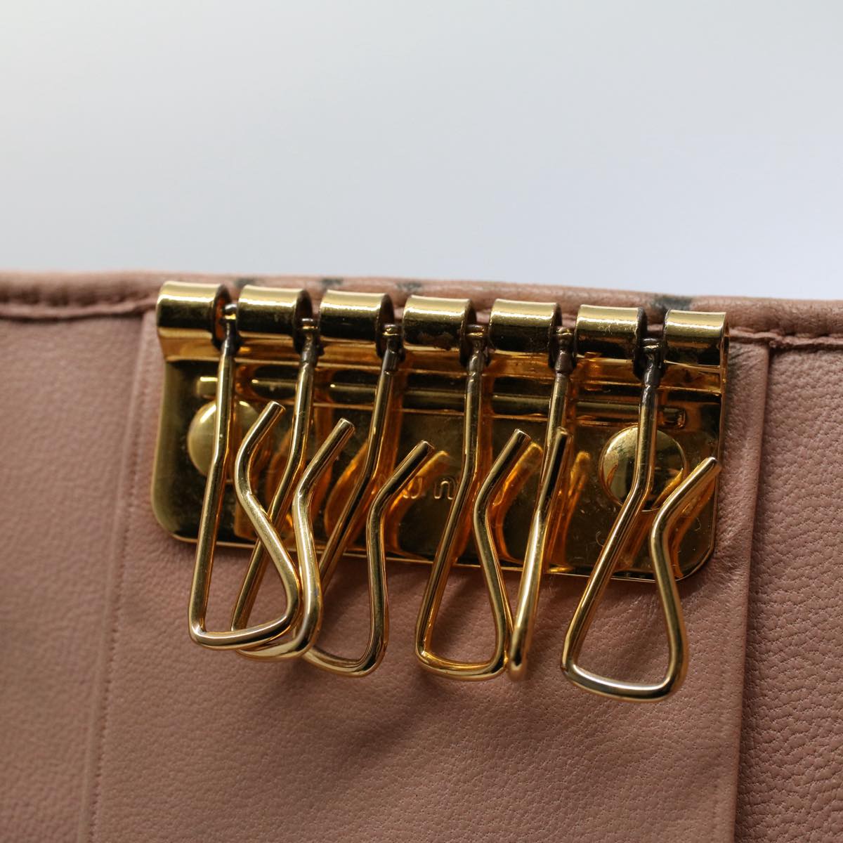 Miu Miu Materasse Key Case Wallet Leather 6Set Pink Black Red Auth bs8521