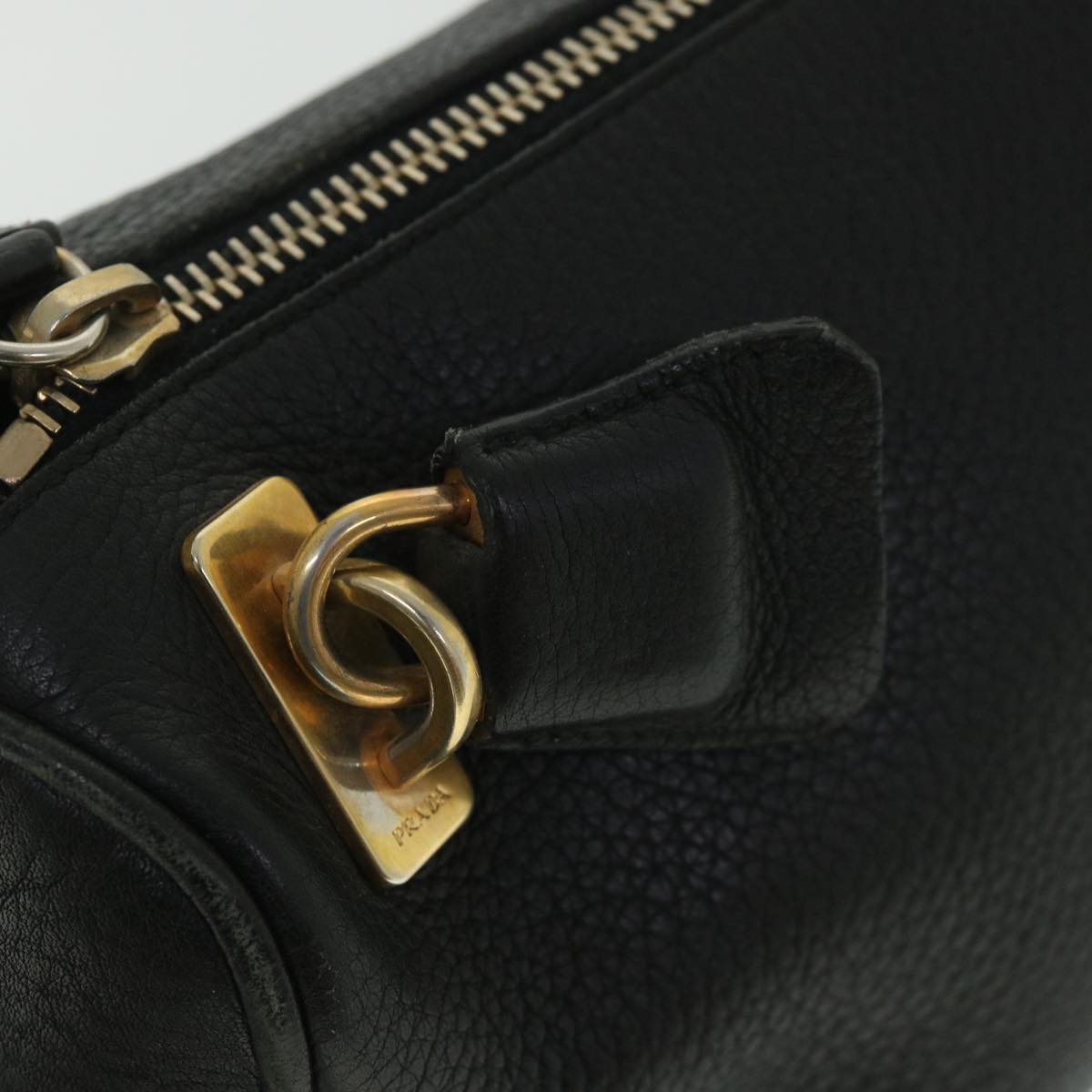 PRADA Shoulder Bag Leather Black Auth bs8544