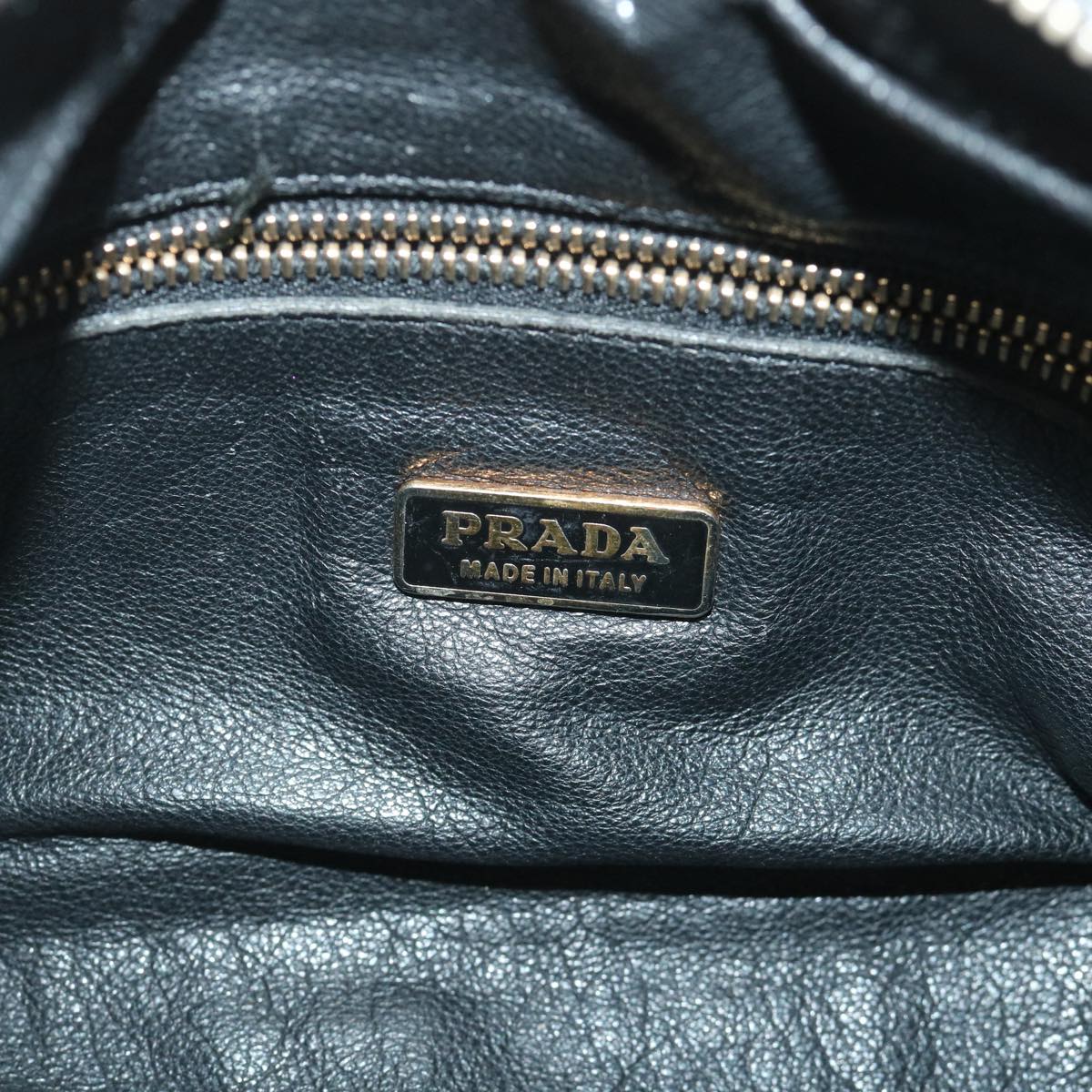 PRADA Shoulder Bag Leather Black Auth bs8544