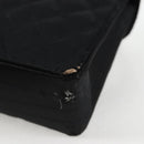 CHANEL Matelasse Chain Shoulder Bag Satin Black Gold CC Auth bs8554-14