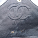 CHANEL Matelasse Chain Shoulder Bag Satin Black Gold CC Auth bs8554-19