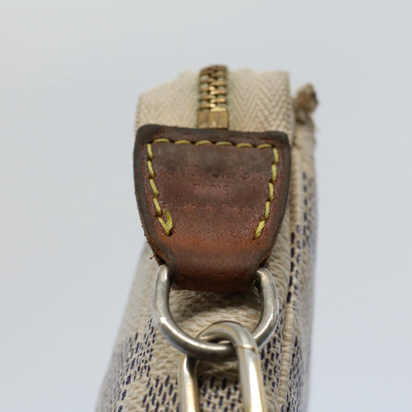LOUIS VUITTON Damier Azur Pochette Accessoires Pouch N51986 LV Auth bs8588