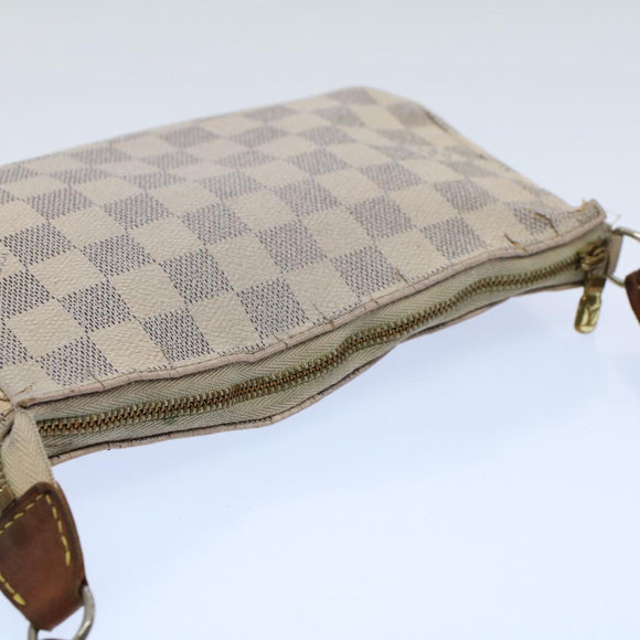 LOUIS VUITTON Damier Azur Pochette Accessoires Pouch N51986 LV Auth bs8588