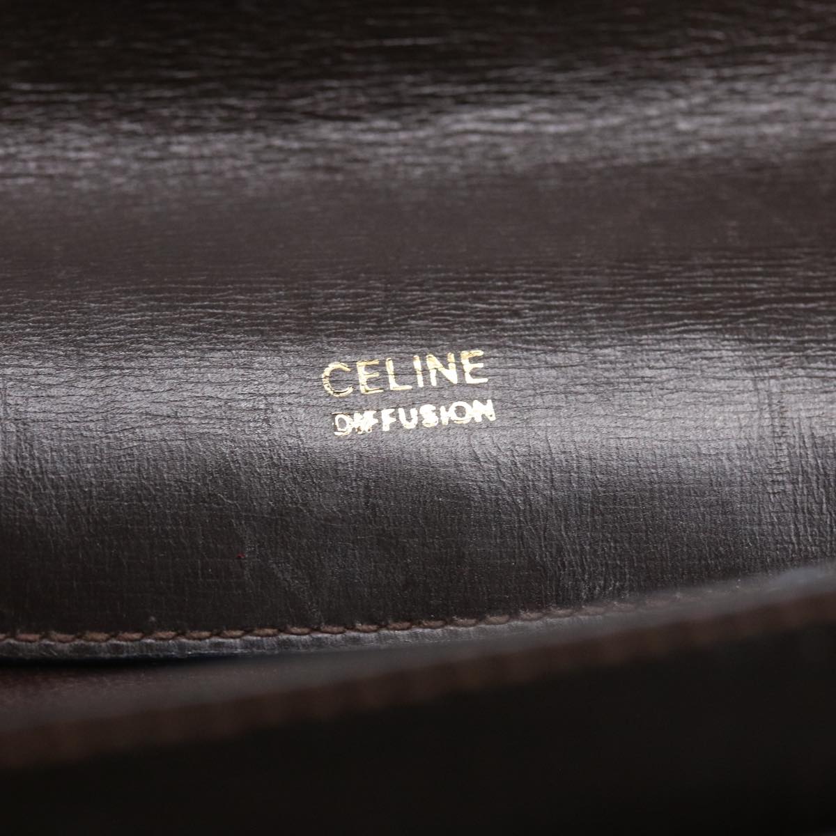 CELINE Clutch Bag Leather Brown Auth bs8620