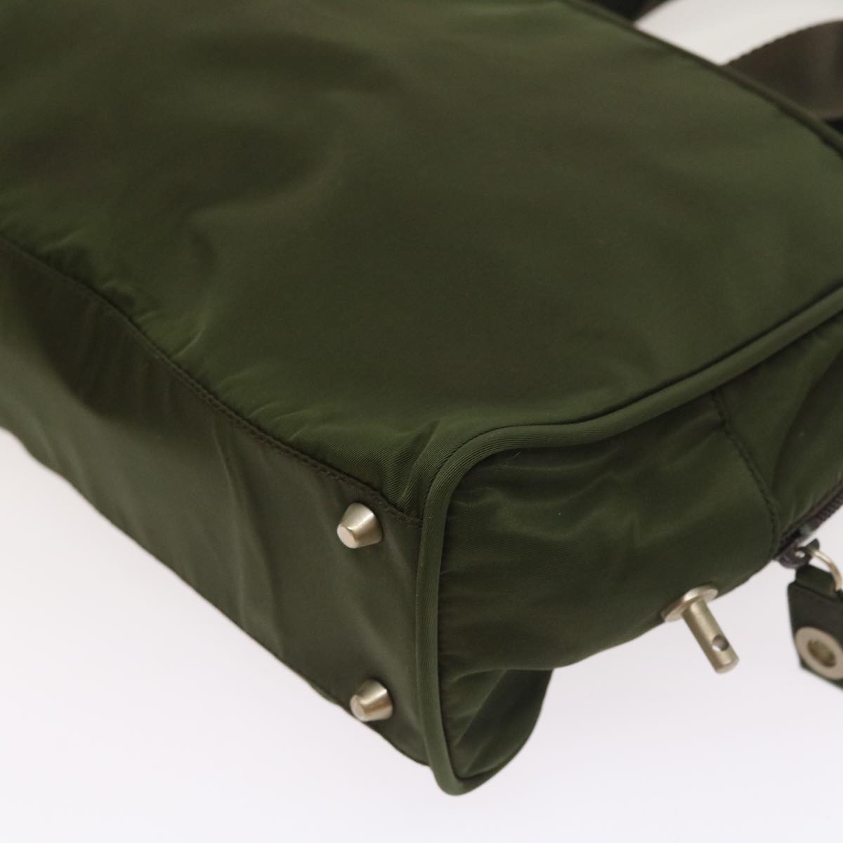 PRADA Hand Bag Nylon Green Auth bs8634