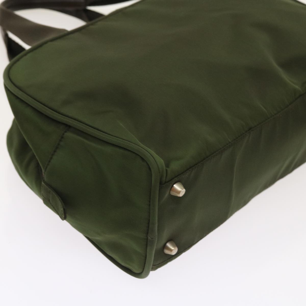 PRADA Hand Bag Nylon Green Auth bs8634