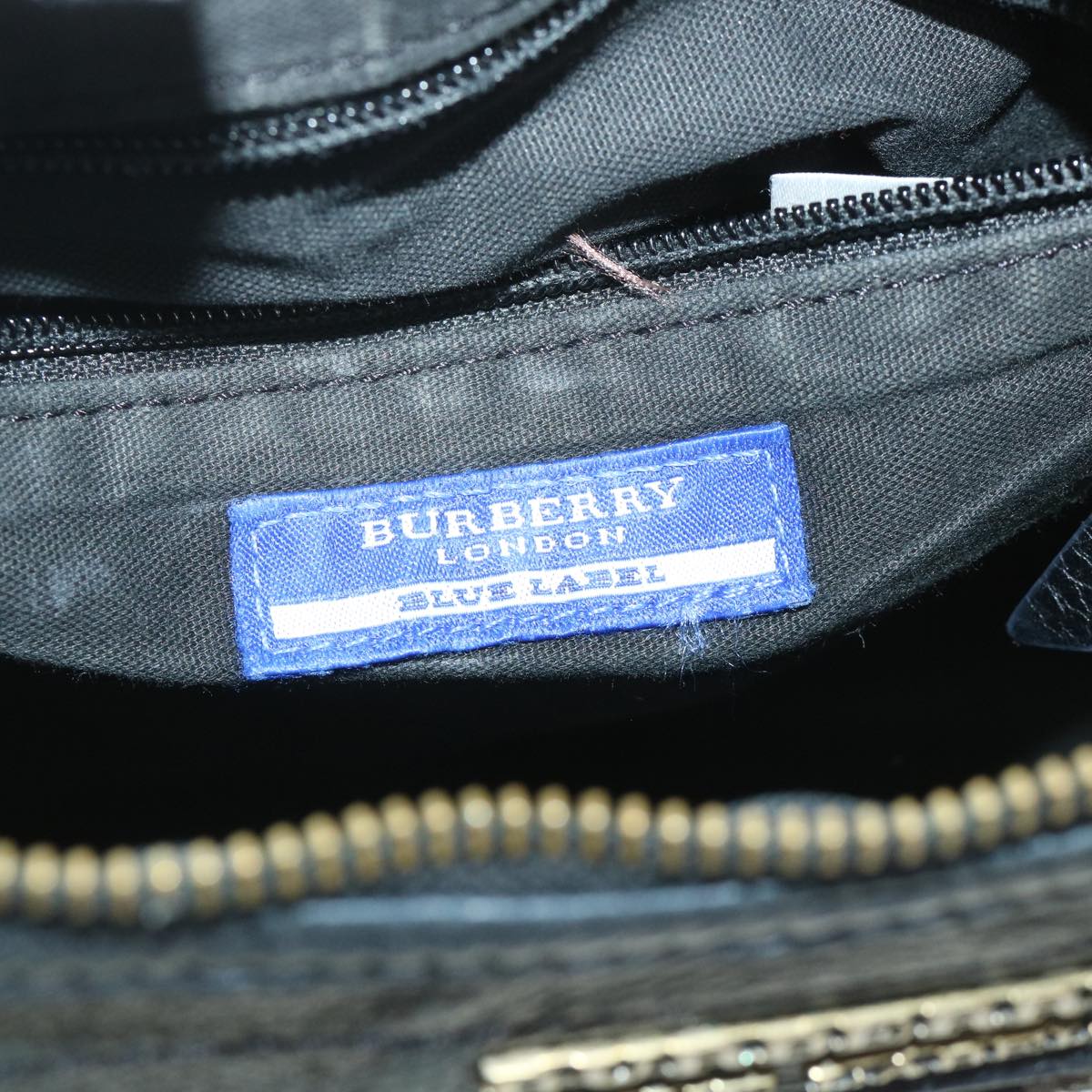 BURBERRY Nova Check Blue Label Shoulder Bag Canvas Navy Auth bs8690