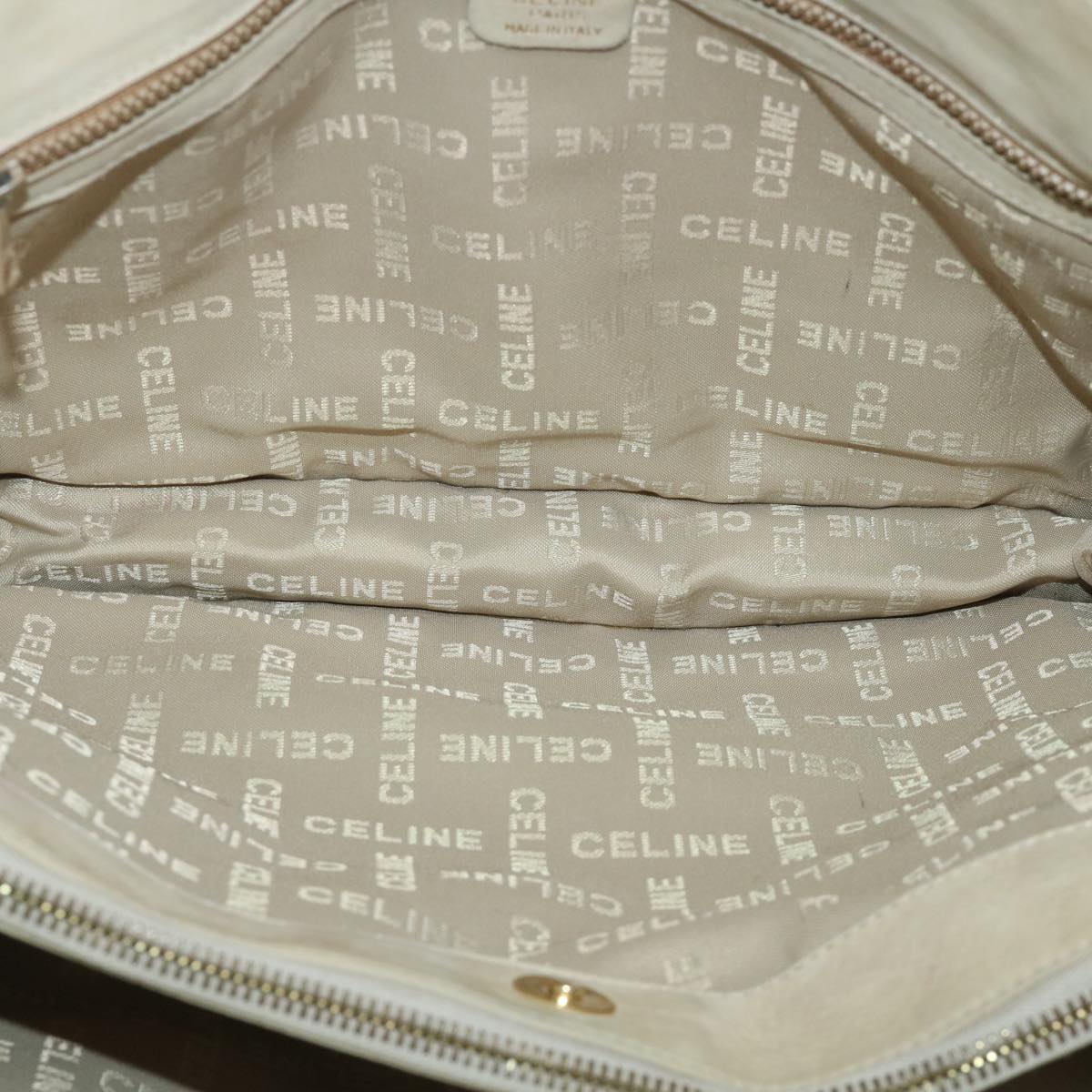 CELINE Shoulder Bag Suede Beige Auth bs8698