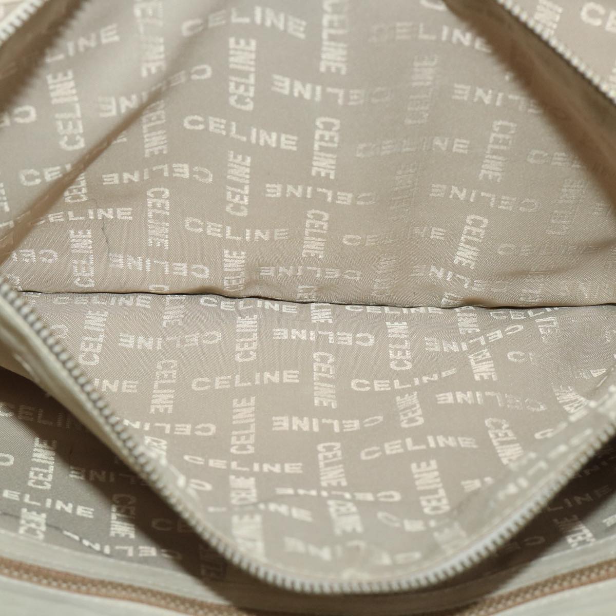 CELINE Shoulder Bag Suede Beige Auth bs8698