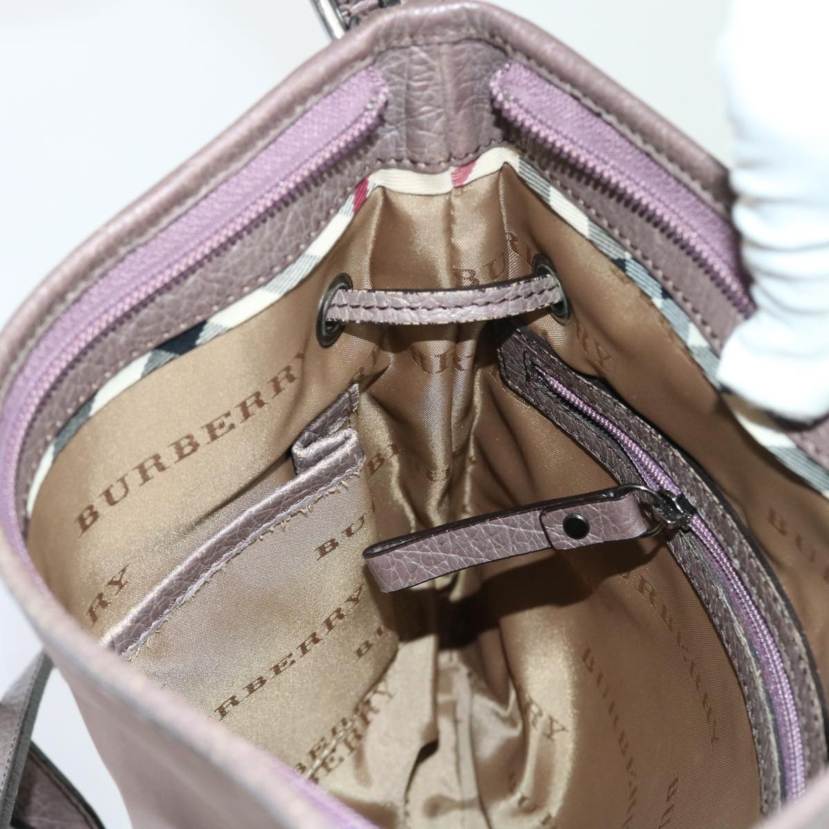 BURBERRY Shoulder Bag Nylon Purple Auth bs8714