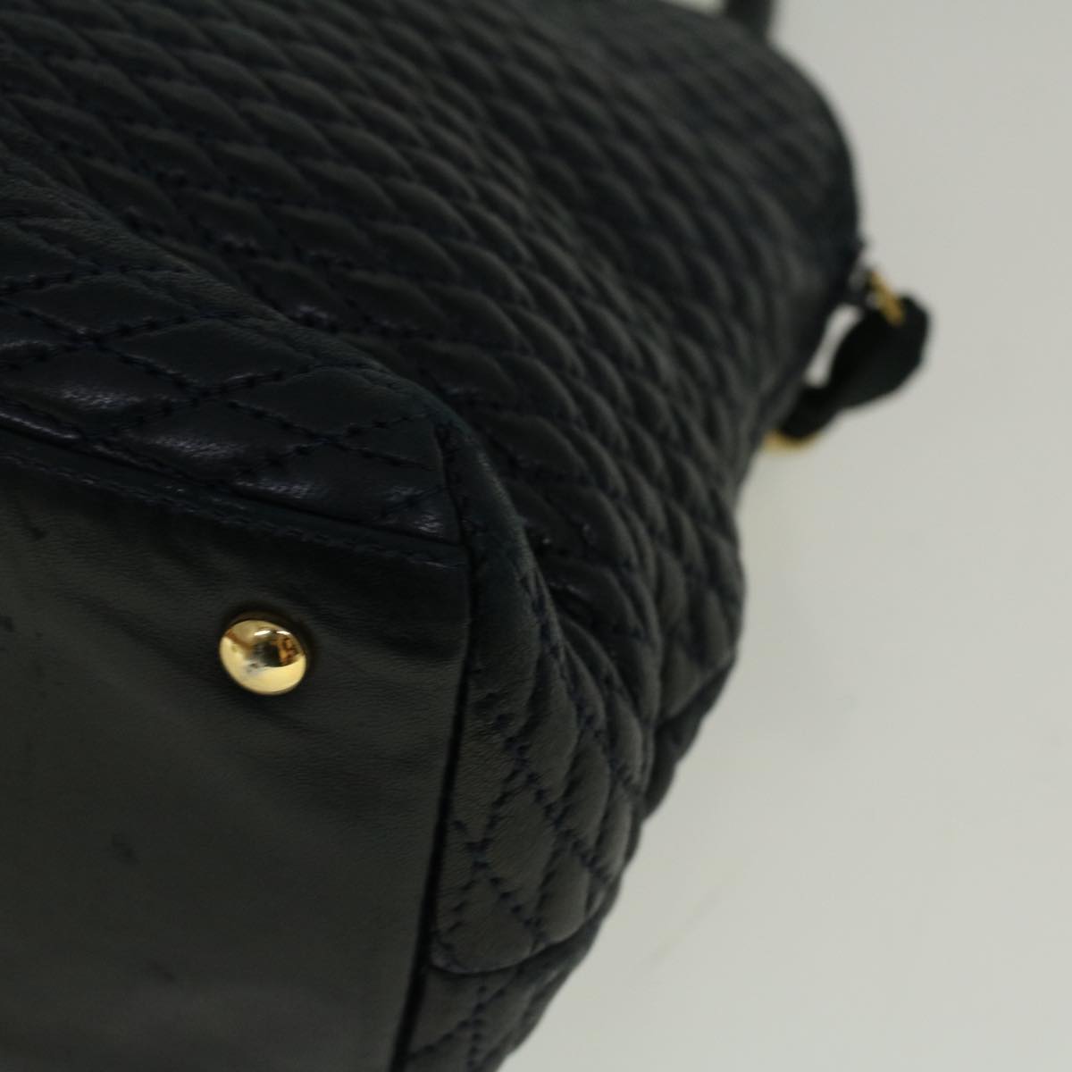 BALLY Hand Bag Leather Navy Auth bs8759