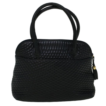 BALLY Hand Bag Leather Navy Auth bs8759 - 0