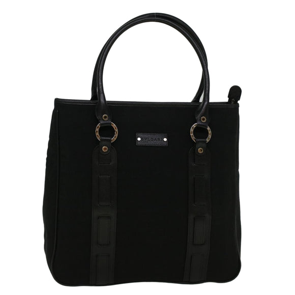 BVLGARI Tote Bag Canvas Black Auth bs8797