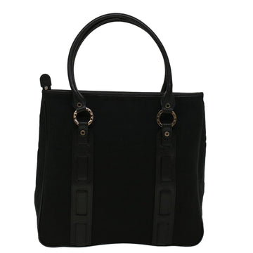 BVLGARI Tote Bag Canvas Black Auth bs8797 - 0
