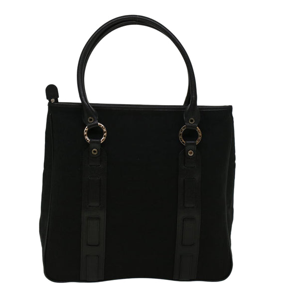 BVLGARI Tote Bag Canvas Black Auth bs8797