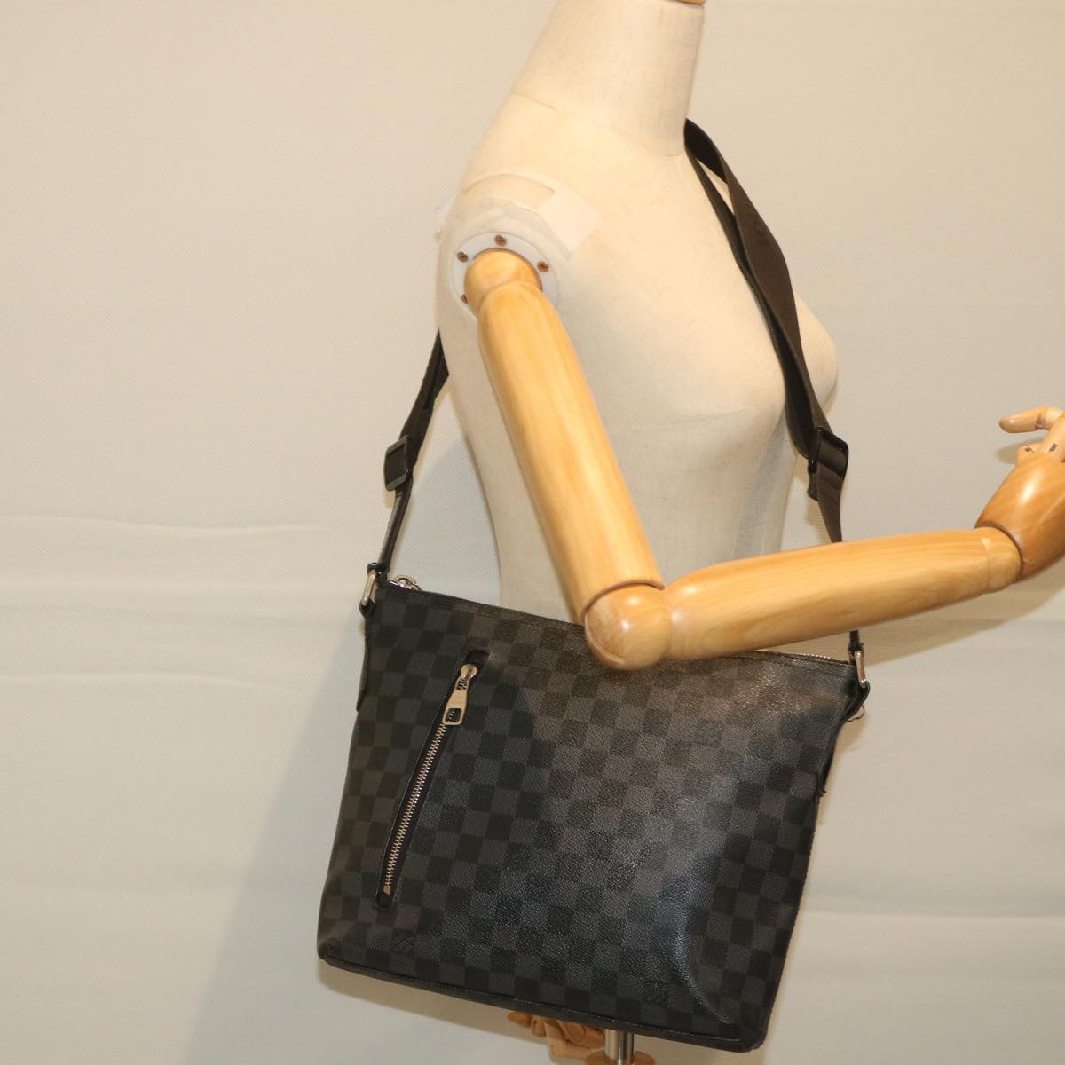 LOUIS VUITTON Damier Graphite Mick PM Shoulder Bag N40003 LV Auth bs8820