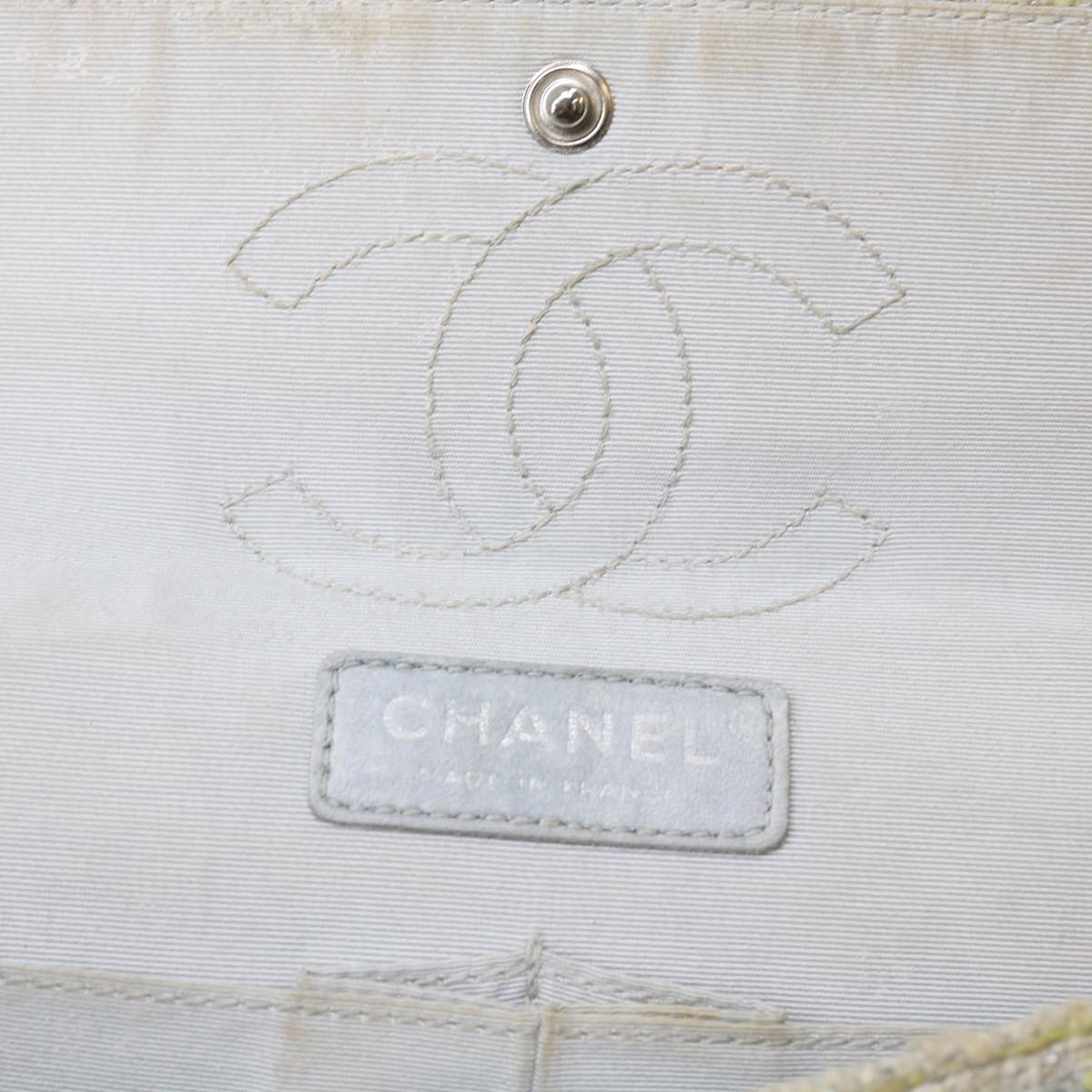 CHANEL Chain Shoulder Bag Tweed Gray CC Auth bs8833