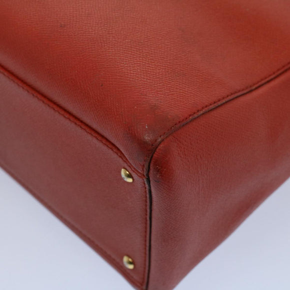 CHANEL Shoulder Bag Leather Orange CC Auth bs8843