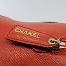 CHANEL Shoulder Bag Leather Orange CC Auth bs8843-10