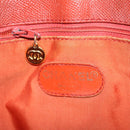 CHANEL Shoulder Bag Leather Orange CC Auth bs8843-18