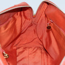 CHANEL Shoulder Bag Leather Orange CC Auth bs8843-21