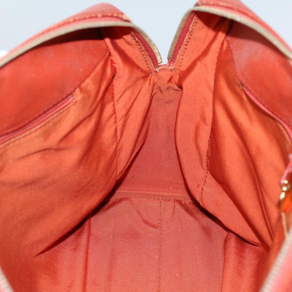 CHANEL Shoulder Bag Leather Orange CC Auth bs8843