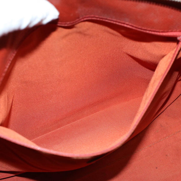 CHANEL Shoulder Bag Leather Orange CC Auth bs8843