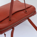 CHANEL Shoulder Bag Leather Orange CC Auth bs8843-6