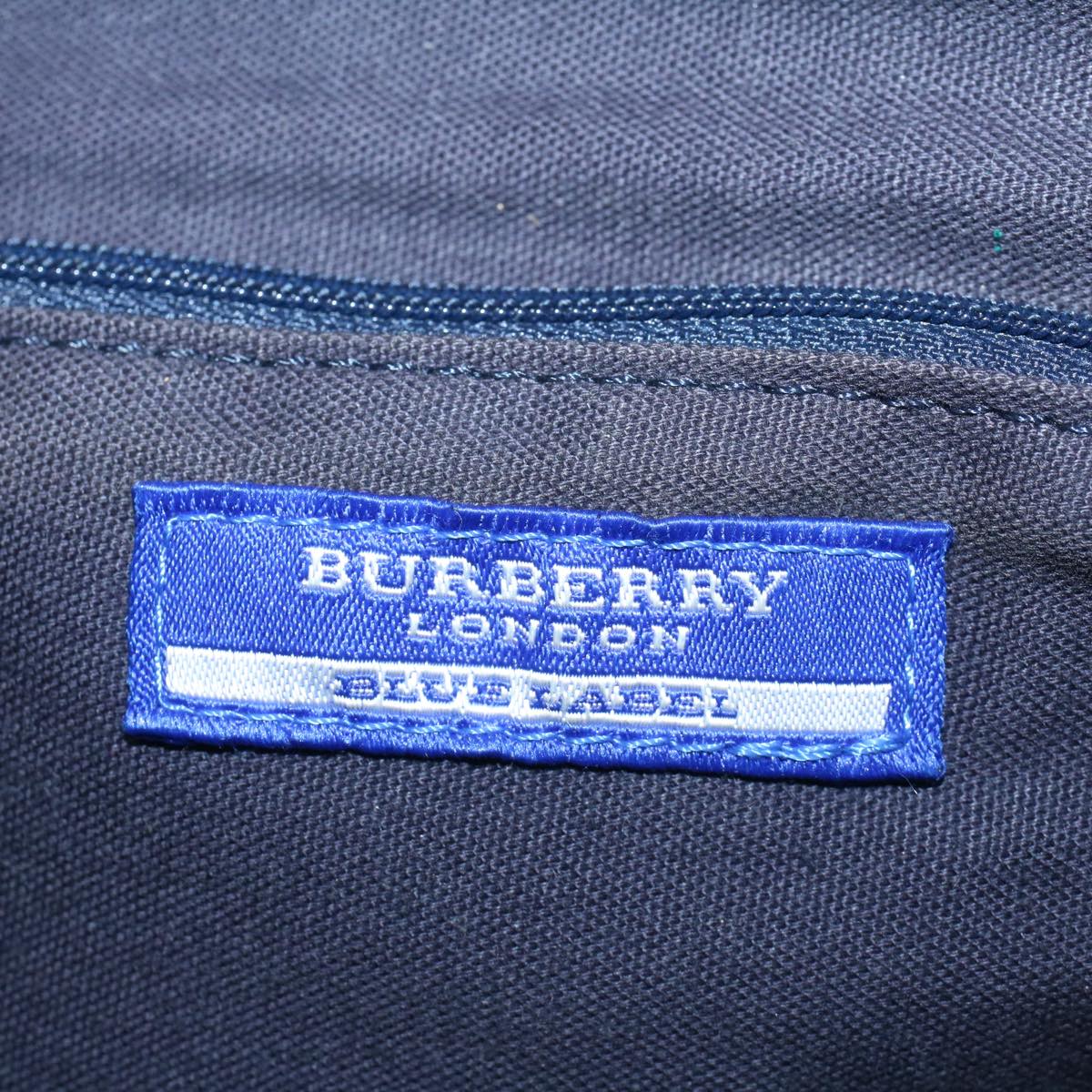 BURBERRY Blue Label Tote Bag Canvas Leather Black Brown Auth bs8857