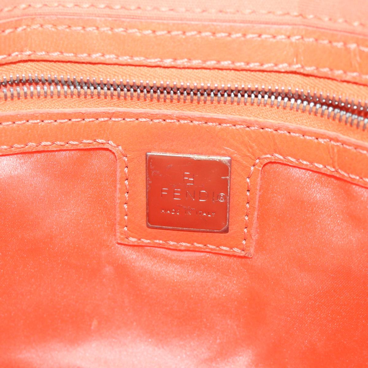 FENDI Shoulder Bag Nylon Orange Auth bs8893