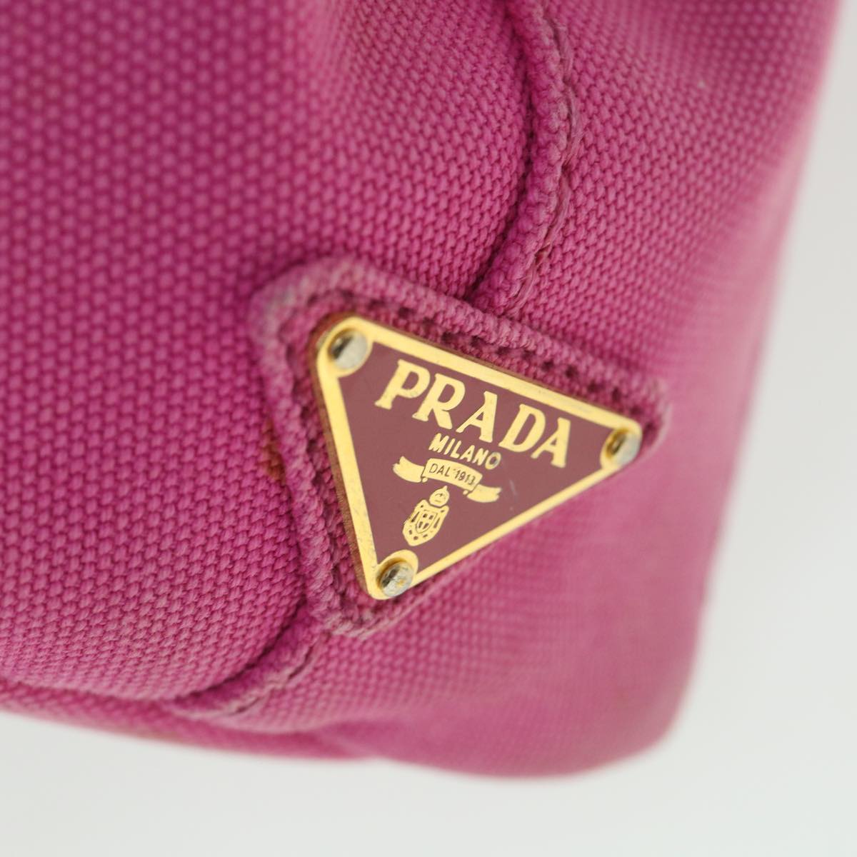 PRADA Canapa PM Hand Bag Canvas 2way Pink Auth bs8904