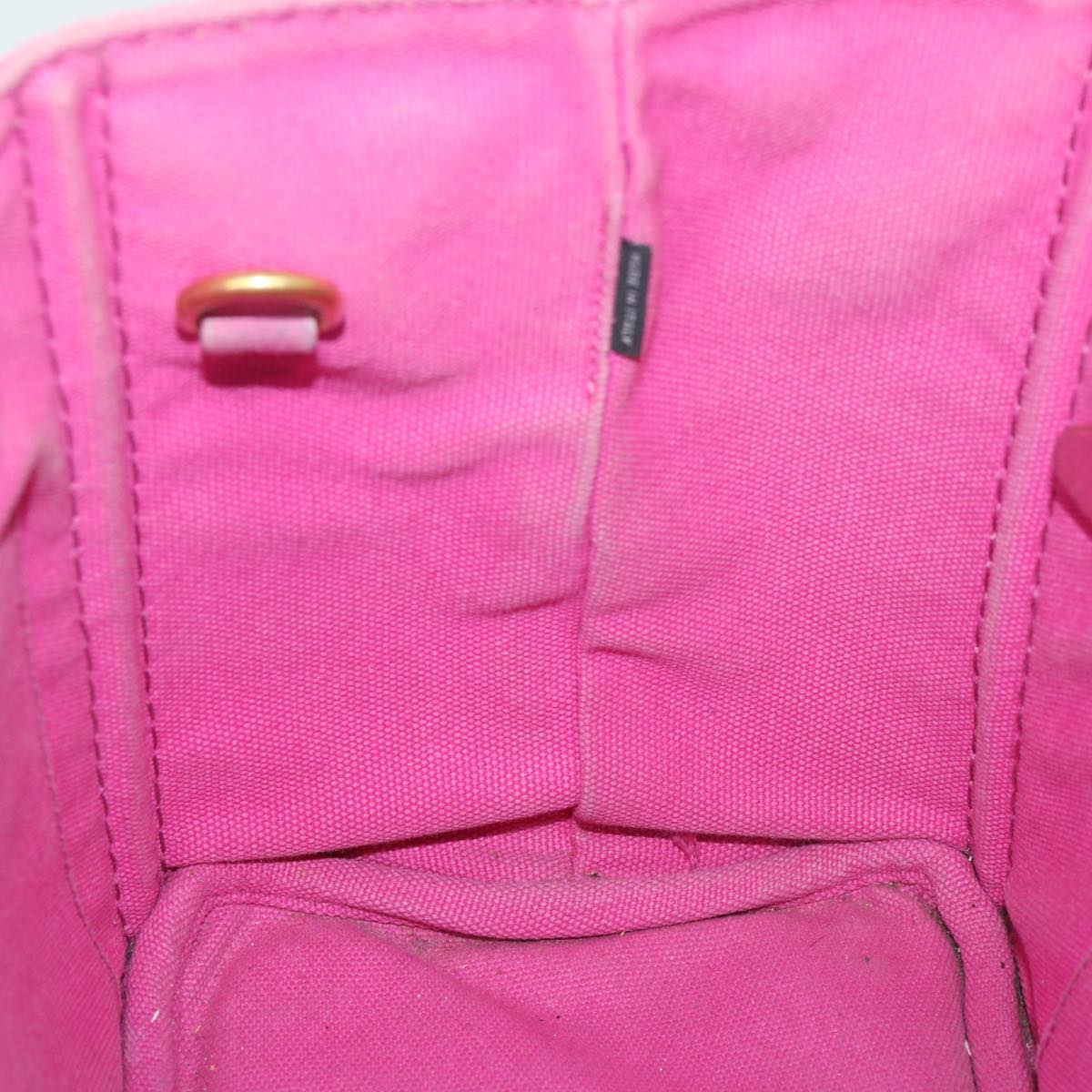 PRADA Canapa PM Hand Bag Canvas 2way Pink Auth bs8904